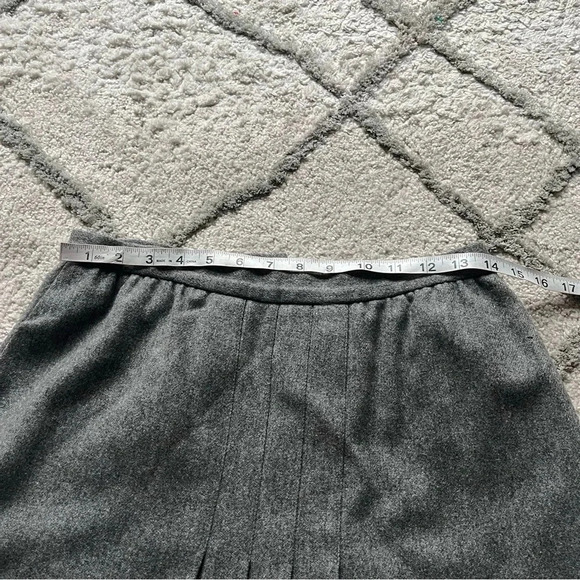 Vintage wool gray midi skirt pleated high rise 28 - Picture 11 of 13